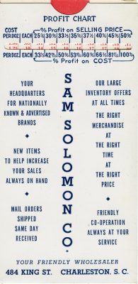 Sam Solomon Profit Chart. Image courtesy of Kate Stillman